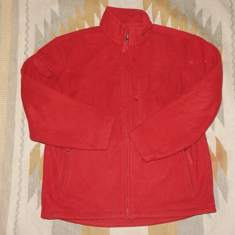 Duluth Trading Co Men's L Red Fleece Shoreman Zipper Jacket - NGUC